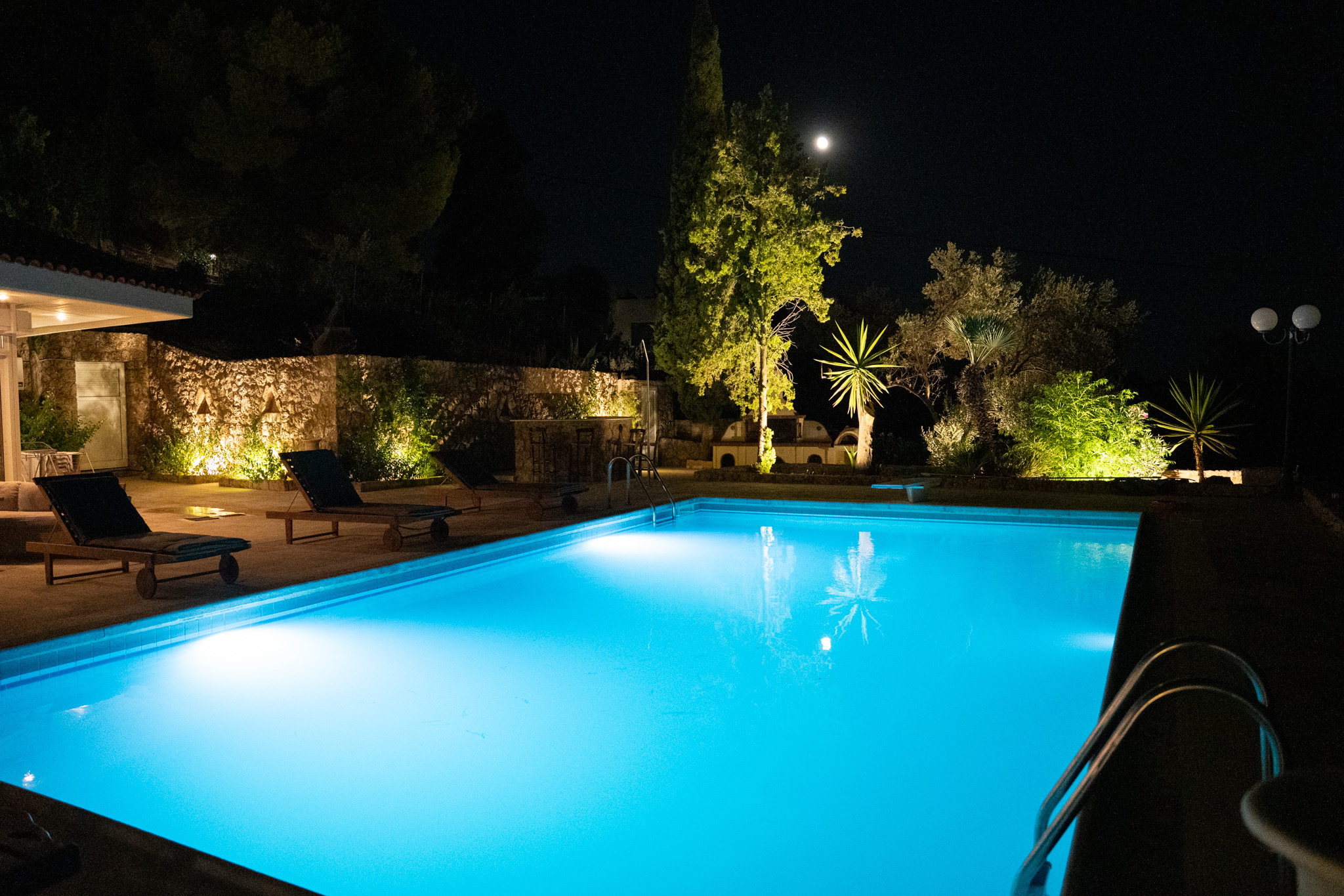 The pool at night